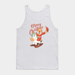 Cute Cartoon Santa Riding Unicorn Tank Top